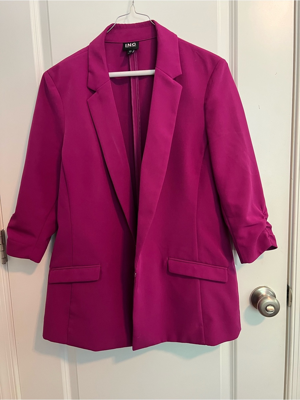 INC International Concepts Magenta Open-Front Blazer